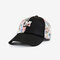 Printed Embroidery Stitching Breathable Baseball Cap - Pink