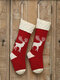 Women Christmas Knitted Socks Gift Bag Home Decoration Wool Elk Candy Bag - Red