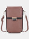 Women PU leather Clutch Bag Card Bag Multi-Pocket Crossbody Phone Bag - Purple