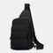Men Camouflage USB Charging Waterproof Oxford Cloth Travel Sport Riding Shoulder Bag Chest Bag Sling Bag - Black