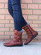 Plus Size Women Casual Warm Lined Comfortable Snow Boots - Brown