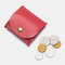 Women Genuine Leather Coin Purse Key Earphone Storage Short Purse - Red