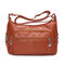 Women PU Leather Crossbody Bag Shopping Bag Shoulder Bag - Brown