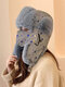 महिला आलीशान कार्टून ज्यामितीय पत्र पैटर्न प्रतिबिंबित गर्दन कान संरक्षण मुखौटा ट्रैपर टोपी के साथ विंडप्रूफ गर्मी - #06