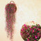 緑の植物花つるDecoratiプラスチック花植物ハンギングバスケット花装飾壁掛け - パープルレッド