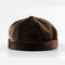Men's Women's Plush Skull Caps Multi-color Hats Brimless Hat Warm Skull Caps - Brown