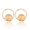 Trendy Exaggerated Irregular Earrings Geometric Disc Ear Drop Vintage Alloy Stud Earrings - Gold
