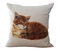 Cat Pattern Cotton Linen Sofa Pillowcase Square Decoration Cushion Cover - #3