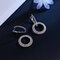Trendy Full Rhinestone Round Earrings Shiny Diamond Ear Drop For Women - Silver