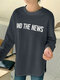 Langarm-Sweatshirt mit Rundhalsausschnitt und geschlitztem Saum mit Buchstabenaufdruck - Dunkelgrau