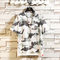 Season New Men's Loose Round Neck Flower T-shirt Short-sleeved Japanese Retro Large Size Casual Bottoming Shirt Trend - 4th color