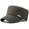Men Vogue Vintage Adjustable Windproof Cotton Washed Flat Cap Simple Style Outdoor Casual Sun Hat - Green