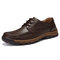 Men Microfiber Leather Non Slip Soft Sole Outdoor Casual Shoes - Coffee