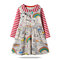 Girl's Cartoon Rainbow Print Striped Long Sleeves Casual Dress For 1-7Y - As Picture