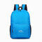 Nylon Folding Lightwight Backpack Shoulder Bag Outdoor Sports Bag - Blue