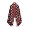 Cat Pattern Fringed Scarf Shawl Both Sides Wearing Plaid Scarf  - Red