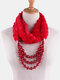 Bohemian Plush Imitation Pearl Necklace Autumn Winter Beaded Pendant Scarf Necklace - #12