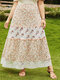 Plus Size Calico Lace Patchwork Skirt - Orange