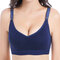 Soft Cotton Front Button Wireless Breathable Maternity Nursing Bras - Navy Blue