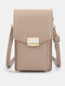JOSEKO Women's PU Leather Multifunctional Korean Mobile Phone Bag Messenger Bag All-match Simple Shoulder Bag - Khaki