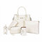 Women Fashion Crossbody Bags Set 6PCS Crocodile Print Bags - Beige