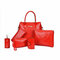 طقم حقائب كروس أزياء نسائية 6 قطع من أكياس طباعة التمساح - أحمر