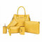 Women Fashion Crossbody Bags Set 6PCS Crocodile Print Bags - Yellow