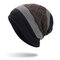 Mens Wool Velvet Knit Hat Warm Winter Outdoor Casual Snow Cycling Casual Home Beanie - Navy Blue