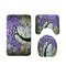 New Carved Happiness Tree Toilet Mat Three Sets Of Non-slip Absorbent Bathroom Mats E-commerce Hot - Purple carved three-piece