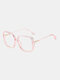 Men Anti-Blue Glasses Flat Mirror Square Glasses Frame Women Leopard Myopia Eyeglasses Frame - Pink