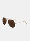Men Alloy Full Frame Double Bridge Toad Glasses Polarized UV 400 All-match Retro Sunglasses - Golden frame/Brown