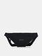 Men Casual Faux Leather Waterproof Solid Color Triangle Crossbody Bag Sling Bag - Black