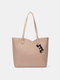 Women Cat Pattern Multifunction Shoulder Bag Handbag - Khaki