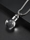 Trendy Spherical-shaped Twelve Constellation Luminous Pendant Glass Stainless Steel Necklace - #06