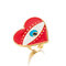Модное кольцо на палец с дьявольским глазом, геометрический металл, персик, Сердце, открытое кольцо, ювелирные изделия в стиле панк - 03