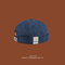 Men & Women Hong Kong Style Hip Hop Melon Hat Without Eaves Hat Dome Fashion Wild Street Men And Women Retro Yuppie Hat - Blue