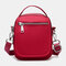 Women Nylon Waterproof Solid Casual Shoulder Bag Handbag - Red