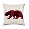 Classical Red Lattice Christmas Elk Series Linen Throw Pillow Case Home Sofa Cushion Cover Decor - #7