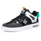 Men Microfiber Leather Lace Up Patchwork Casual Sneakers Skate Shoes - Black