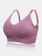Solid Color Soft Wireless Anti Sagging Breast-feed Nursing Maternity Bra - Purple