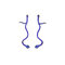 Orecchini pendenti con piercing al serpente punk Orecchini con micro strass pavimentati Orecchini da donna Gioielli per feste - Blu