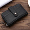 Women Men Genuine Leather Small Wallet Card Holder Hasp Coin Bags  - Black