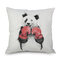 Watercolor Panda Printing Linen Cotton Cushion Cover Home Sofa Car Cushion Cover Pillowcases - #11