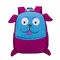 Kids Cute Animal Rubber Backpack Cartoon Schoolbag Retro Shoulder Bag - Purple