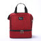 Double-Layer Cationic Portable Insulation Lunch Box Lunch Bag  Thick Picnic Bag Ice Pack - Wine Red