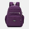 Men Women Nylon Water-Resistant Large Capacity Backpack Travel Bag - Purple