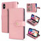 Women Solid Multi-function Phone Case For Iphone 4 Card Slot Wallet - Pink