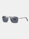 Unisex Wide Metal Frame Fashion Outdoor Cool Driving UV Protection Polarized Sunglasses - Gray