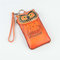 Genuine Leather Cartoon Owl 5.5inch Phone Bag Clutch Coins Bags Purse  - Orange