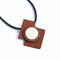 Casual Necklace Leather Stone Pendant Brooch Necklace - #7